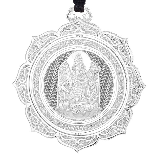 Pt950 Platinum Akasagarbha Guardian Pendant - Ox & Tiger Zodiac Birth Buddha